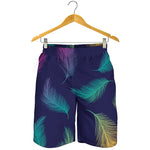 Colorful Feather Pattern Print Men's Shorts