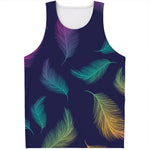 Colorful Feather Pattern Print Men's Tank Top