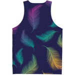 Colorful Feather Pattern Print Men's Tank Top