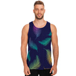 Colorful Feather Pattern Print Men's Tank Top
