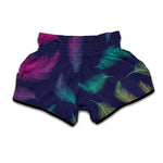 Colorful Feather Pattern Print Muay Thai Boxing Shorts