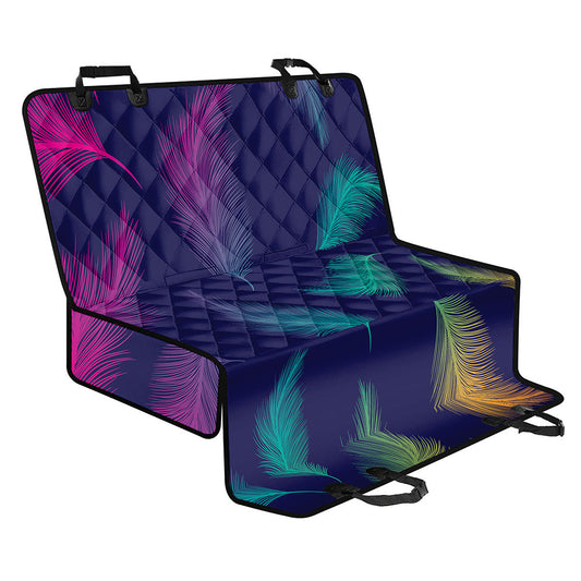Colorful Feather Pattern Print Pet Car Back Seat Cover