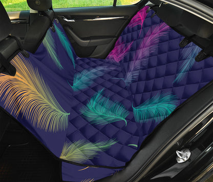 Colorful Feather Pattern Print Pet Car Back Seat Cover