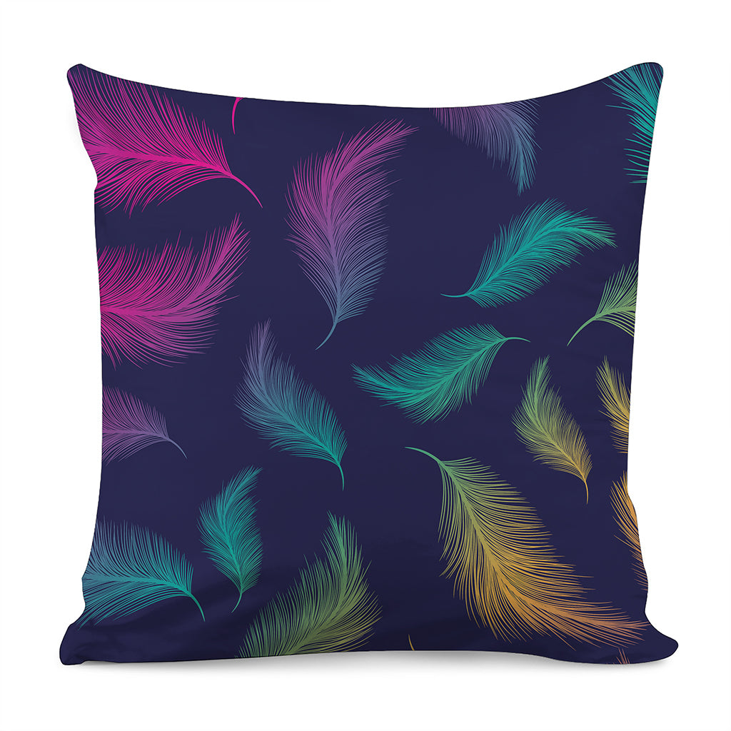 Colorful Feather Pattern Print Pillow Cover