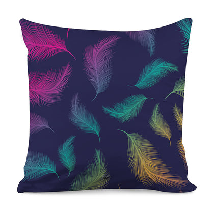 Colorful Feather Pattern Print Pillow Cover