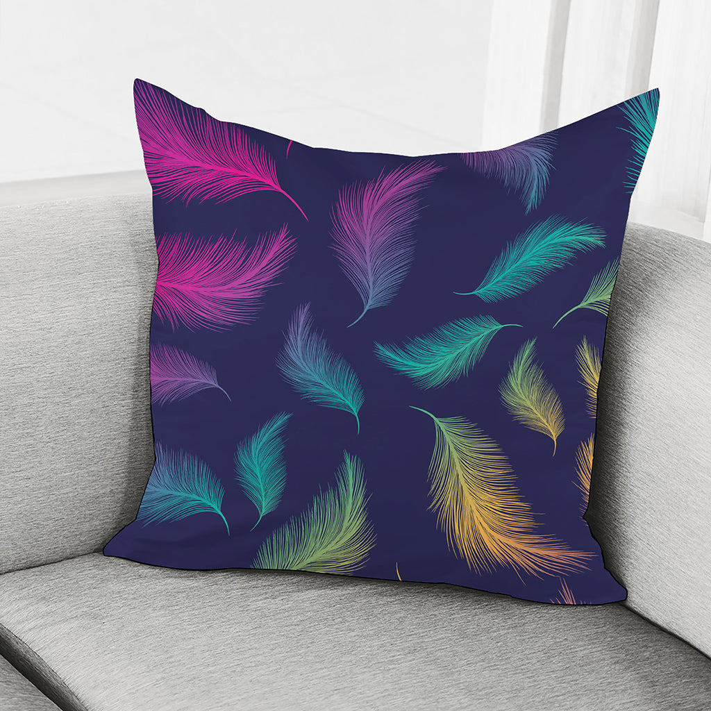 Colorful Feather Pattern Print Pillow Cover