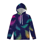 Colorful Feather Pattern Print Pullover Hoodie