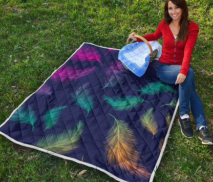Colorful Feather Pattern Print Quilt