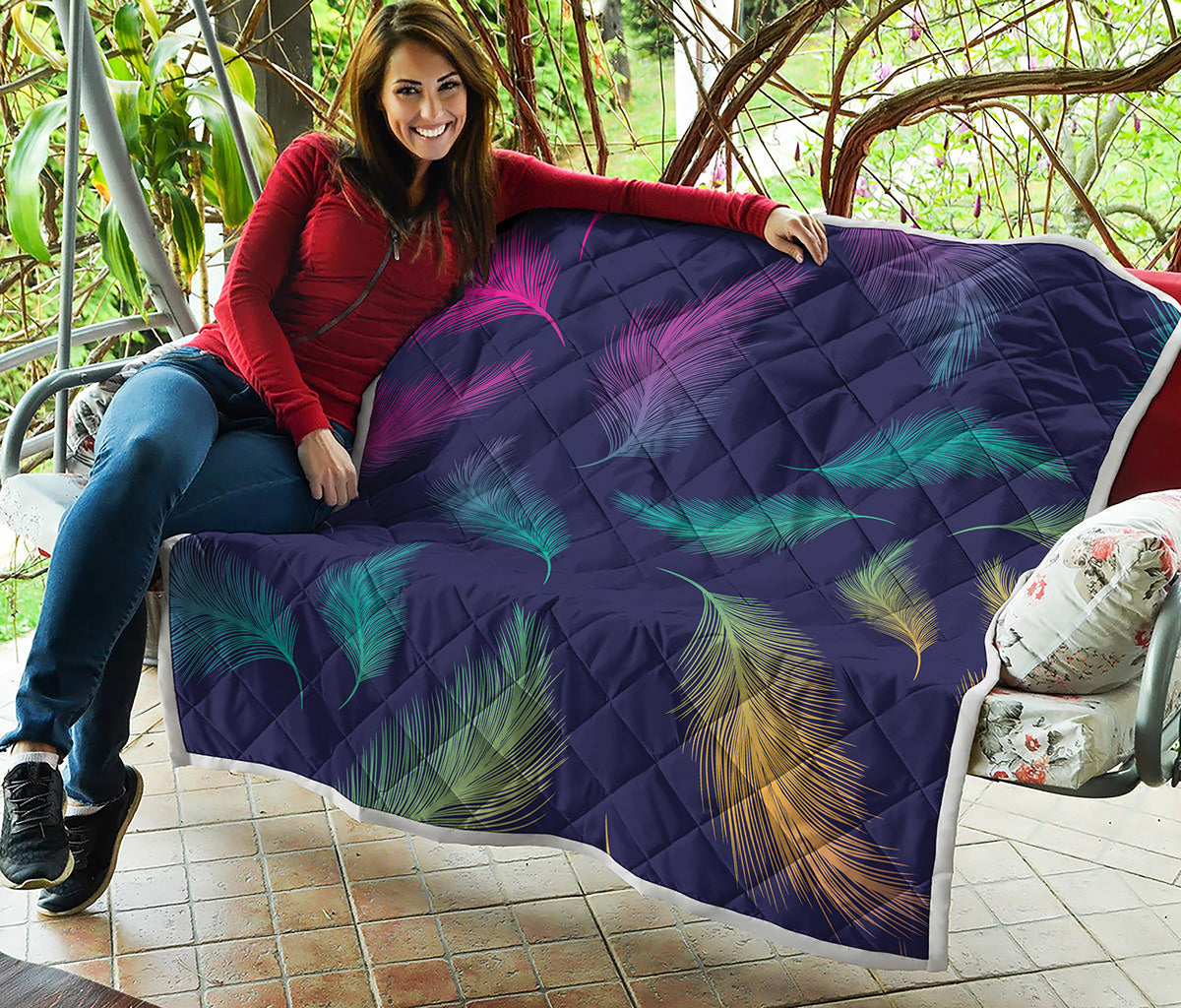 Colorful Feather Pattern Print Quilt