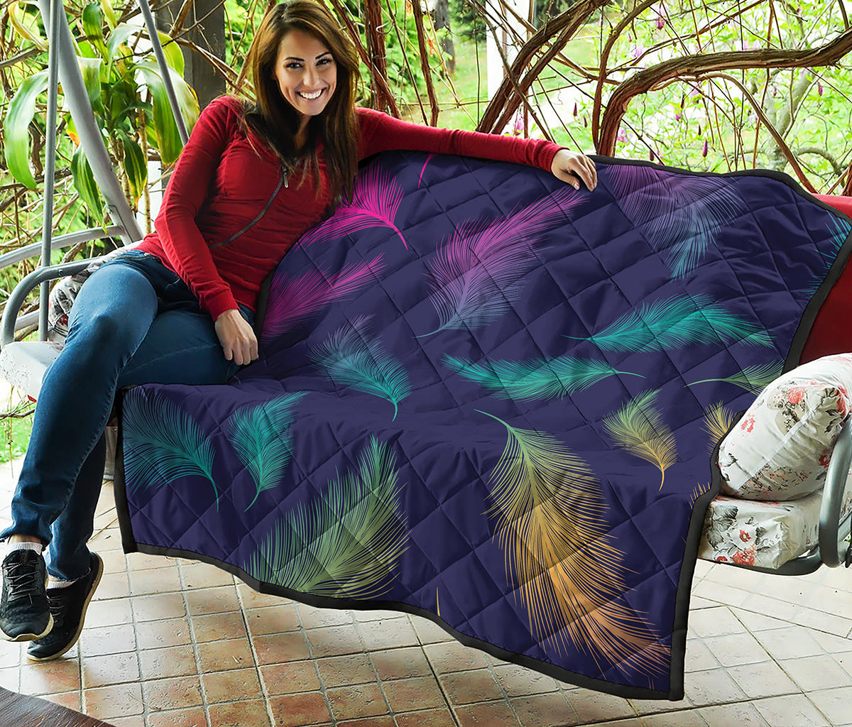 Colorful Feather Pattern Print Quilt