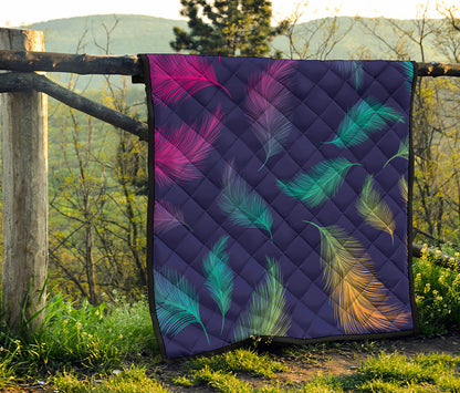 Colorful Feather Pattern Print Quilt