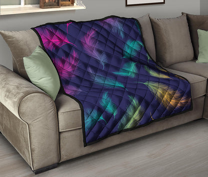 Colorful Feather Pattern Print Quilt
