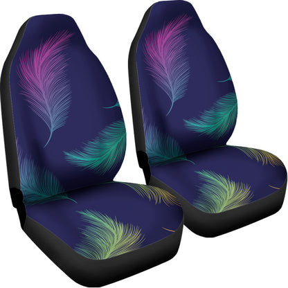 Colorful Feather Pattern Print Universal Fit Car Seat Covers