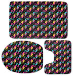 Colorful Flamingo Pattern Print 3 Piece Bath Mat Set