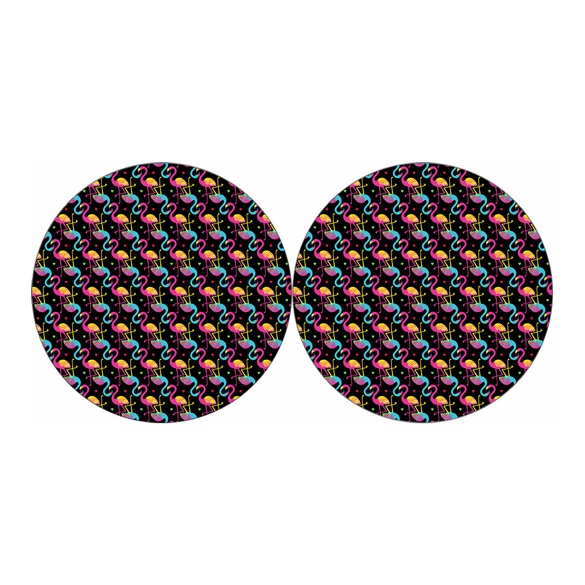 Colorful Flamingo Pattern Print Car Coasters