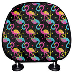 Colorful Flamingo Pattern Print Car Headrest Covers