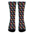 Colorful Flamingo Pattern Print Crew Socks