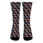 Colorful Flamingo Pattern Print Crew Socks