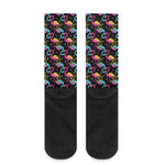 Colorful Flamingo Pattern Print Crew Socks