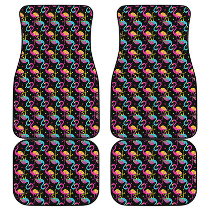 Colorful Flamingo Pattern Print Front and Back Car Floor Mats