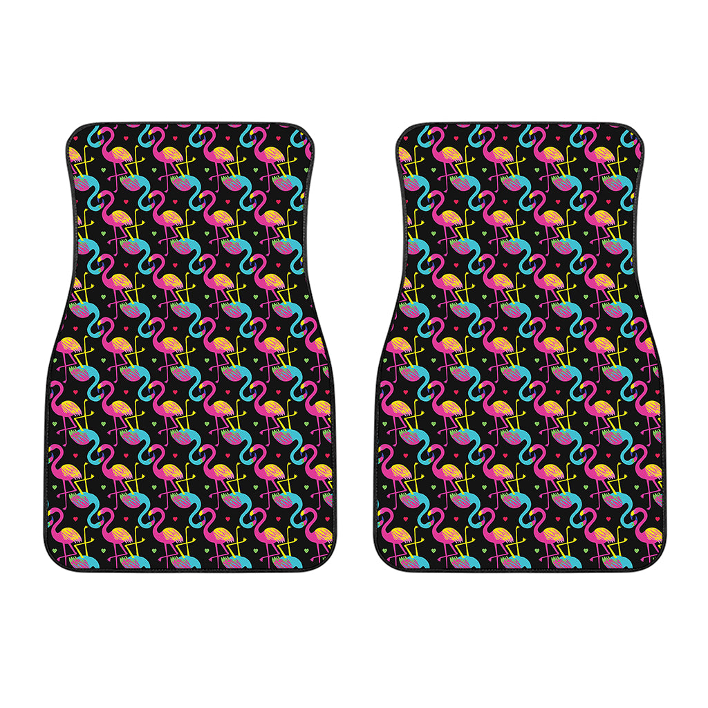Colorful Flamingo Pattern Print Front Car Floor Mats