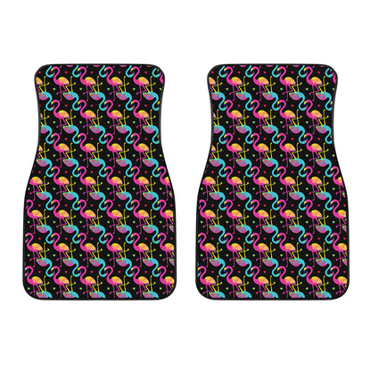 Colorful Flamingo Pattern Print Front Car Floor Mats