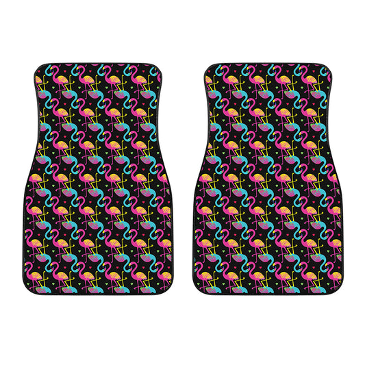 Colorful Flamingo Pattern Print Front Car Floor Mats