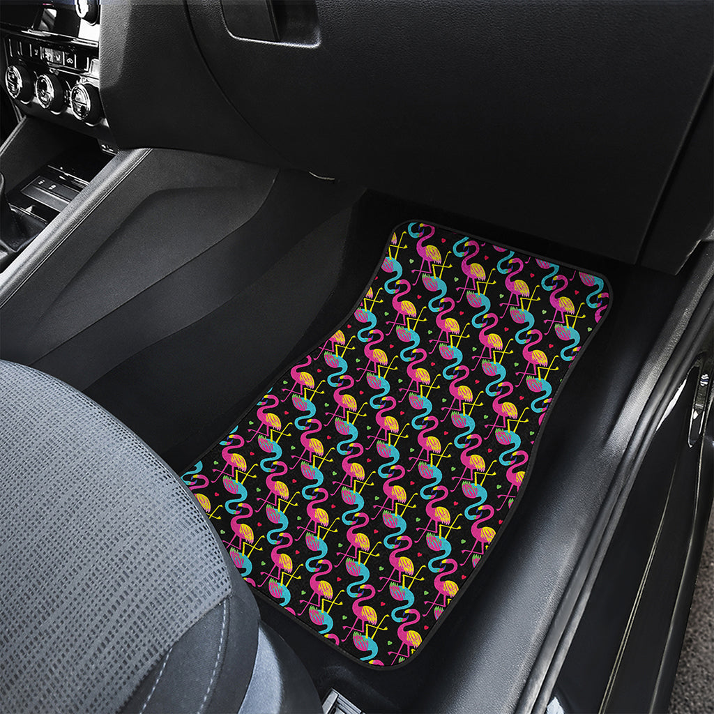 Colorful Flamingo Pattern Print Front Car Floor Mats