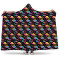 Colorful Flamingo Pattern Print Hooded Blanket