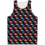 Colorful Flamingo Pattern Print Men's Tank Top
