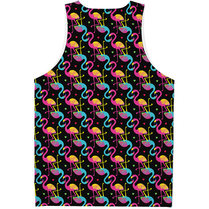 Colorful Flamingo Pattern Print Men's Tank Top
