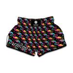 Colorful Flamingo Pattern Print Muay Thai Boxing Shorts