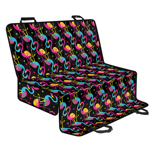 Colorful Flamingo Pattern Print Pet Car Back Seat Cover