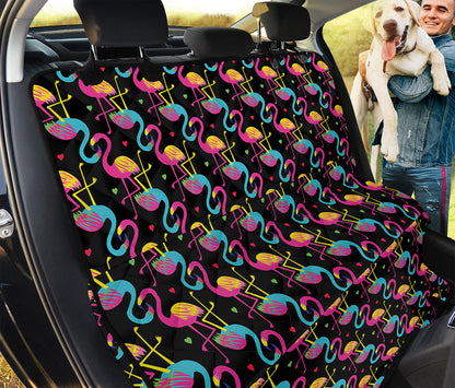 Colorful Flamingo Pattern Print Pet Car Back Seat Cover
