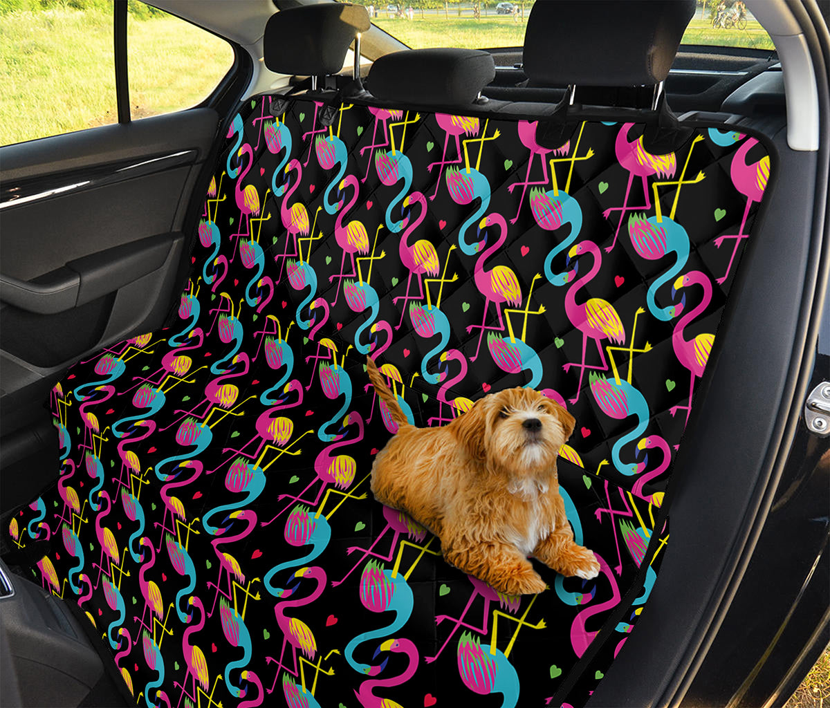 Colorful Flamingo Pattern Print Pet Car Back Seat Cover