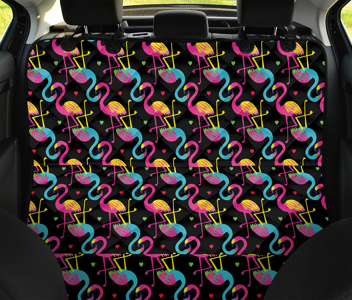 Colorful Flamingo Pattern Print Pet Car Back Seat Cover