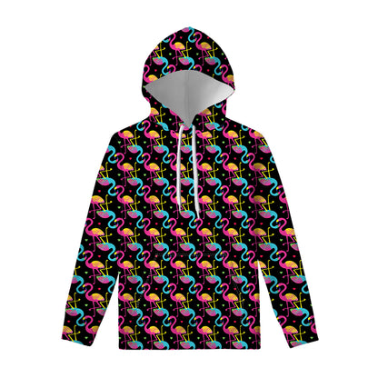 Colorful Flamingo Pattern Print Pullover Hoodie