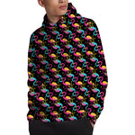 Colorful Flamingo Pattern Print Pullover Hoodie