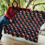 Colorful Flamingo Pattern Print Quilt