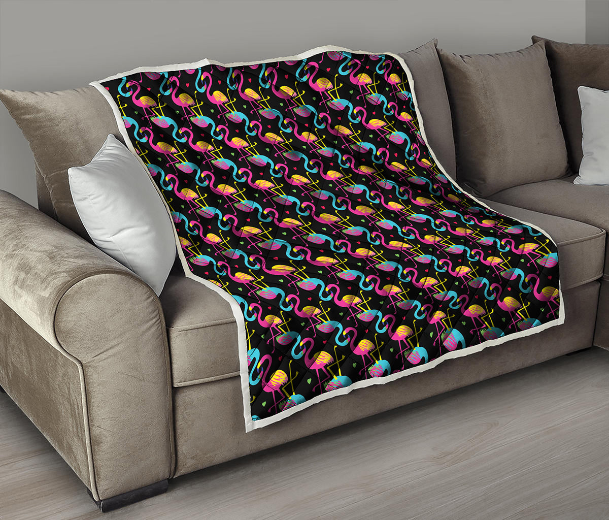 Colorful Flamingo Pattern Print Quilt