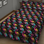 Colorful Flamingo Pattern Print Quilt Bed Set
