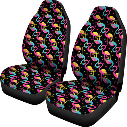 Colorful Flamingo Pattern Print Universal Fit Car Seat Covers