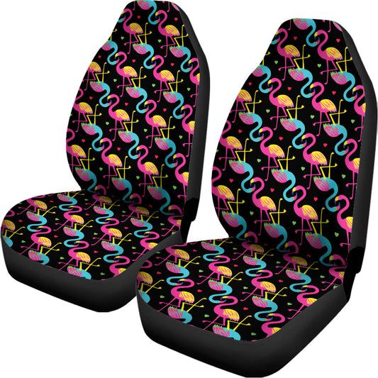Colorful Flamingo Pattern Print Universal Fit Car Seat Covers