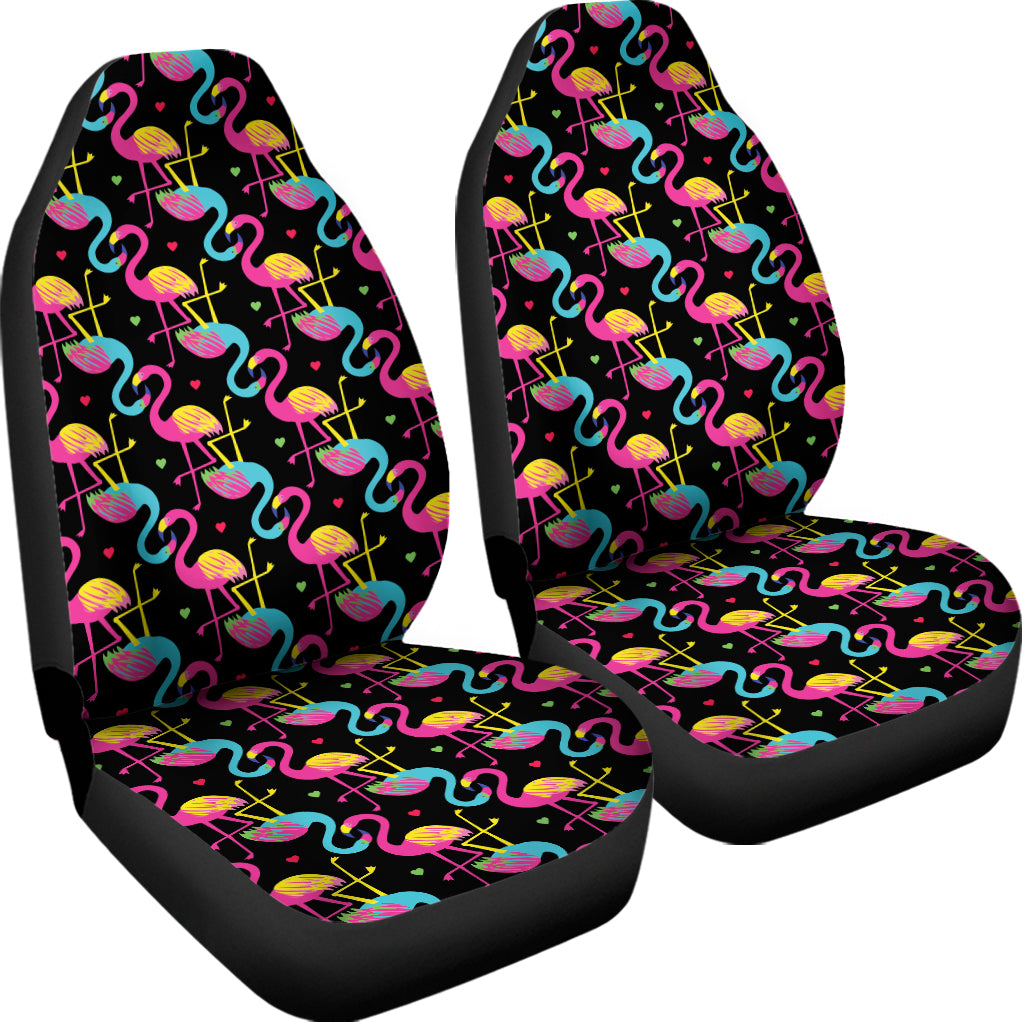 Colorful Flamingo Pattern Print Universal Fit Car Seat Covers