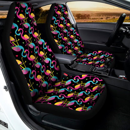 Colorful Flamingo Pattern Print Universal Fit Car Seat Covers
