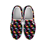 Colorful Flamingo Pattern Print White Slip On Shoes