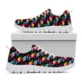 Colorful Flamingo Pattern Print White Running Shoes