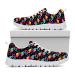Colorful Flamingo Pattern Print White Sneakers