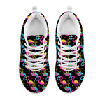 Colorful Flamingo Pattern Print White Sneakers