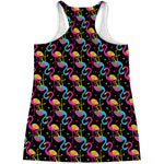 Colorful Flamingo Pattern Print Women's Racerback Tank Top